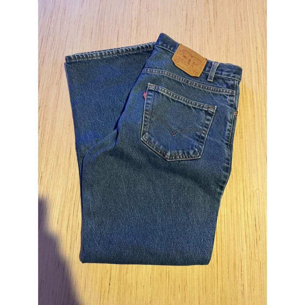 Levis 517 Vintage Mens Bootcut Jeans Medium Wash Denim 36x30 Blue Red Tab 38